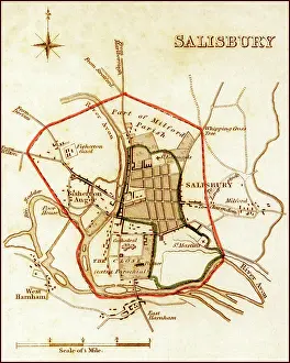 Boroughs: 1832 Victorian Map of Salisbury