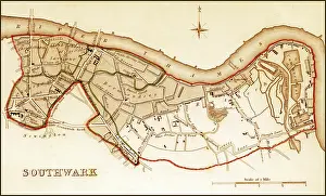 Newington: 1832 Victorian Map of Southwark