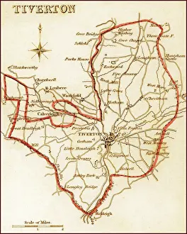 Boroughs: 1832 Victorian Map of Tiverton