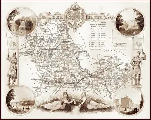 Berks: 1840s Victorian Map of Berkshire