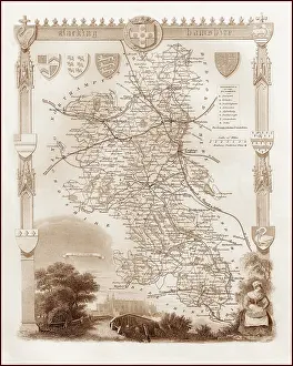 Aylesbury: 1840s Victorian Map of Buckinghamshire