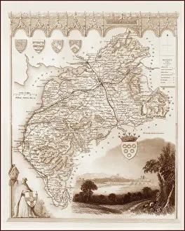 Workington: 1840s Victorian Map of Cumberland