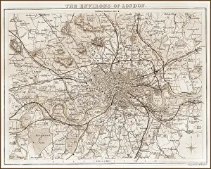 Walthamstow: 1840s Victorian Map of Greater London