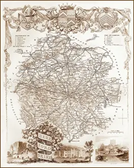 Margin: 1840s Victorian Map of Herefordshire