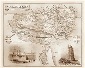 Thanet: 1840s Victorian Map of Isle Of Thanet