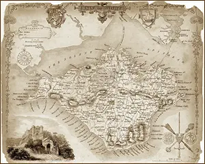 Ventnor: 1840s Victorian Map of Isle Of Wight