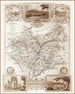 Harborough: 1840s Victorian Map of Leicestershire