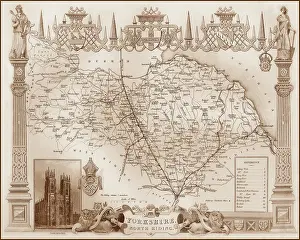 Malton: 1840s Victorian Map of North Riding of Yorkshire