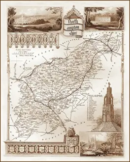 Rothwell: 1840s Victorian Map of Northamptonshire