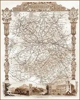 Drayton: 1840s Victorian Map of Shropshire