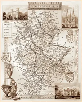 Stourbridge: 1840s Victorian Map of Staffordshire