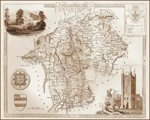 Kendal: 1840s Victorian Map of Westmoreland