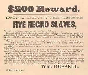 Catchers: 1847 advertisement for the return of a runaway ?