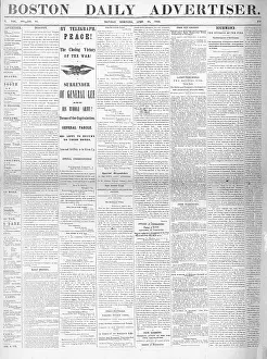 Sumpter: 1865 Boston Daily Advertiser Surrender of General Lee