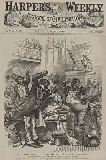 Freedmen: In 1874, Thomas Nast created this racist caricature