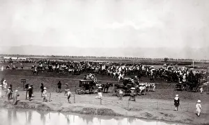 Durbar: 1880s India - military procession, march-past, durbar