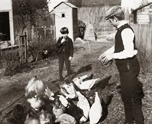 Lef001: 1890s 1900s Two Boys Brothers