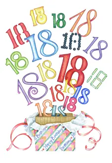 Bursting: 18th Birthday digits