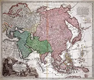 Homann: 18th century Map of Asia