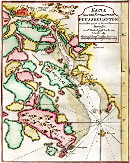Bellin: 18th century Map of the Canton River, China