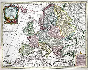 L Isle: 18th century Map of Europe