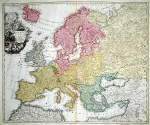 Homann: 18th century Map of Europe
