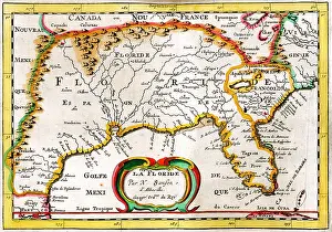 Sanson: 18th century Map of Florida, America