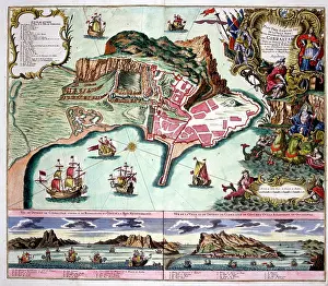 Seutter: 18th century Map of Gibraltar