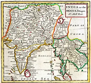 Moguls: 18th century Map of India of the Mogul's Empire