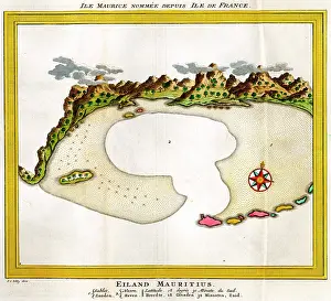 Schley: 18th century Map of the Island of Mauritius