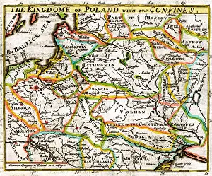 Confines: 18th century Map of Kingdome of Poland and Confines