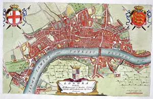 Coronelli: 18th century Map of London and the River Thames