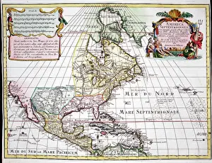 L Isle: 18th century Map of North America - Septentrionale