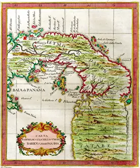 Bellin: 18th century Map of Panama and Darien