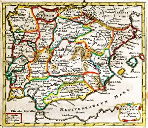 Morden: 18th century Map of Spain and Portugal