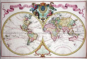 L Isle: 18th century Map of the World