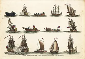 Frigates: 18th century nautical scenes with tall ships