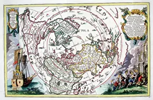 Navis: 18th century polar centred Map of the World