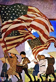 Maxfield: 1900s 1904 drawing by maxfield parrish six children