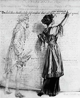 Jeffersons: 1900s Drawing Woman Inserting