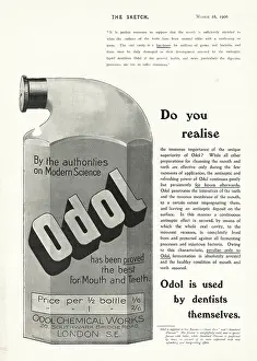 Listerine: 1906 UK Magazine Odol Toothpaste Advert