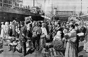 Immigrating: 1907 Drawing Of A Crowd Of Immigrants