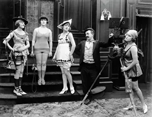 1910s Comic Photographer with Models in Skimpy Bathing Co