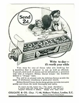 Colgate: 1913 UK Magazine Colgate Toothpaste Ad