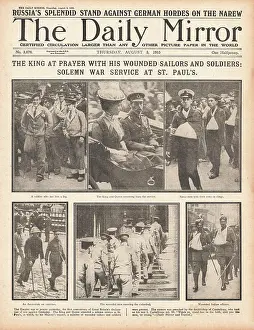 Llandaff: 1915 Daily Mirror King attends Intercession Service at St. P