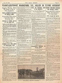 Sowrey: 1915 Daily Mirror Reginald Warnerford killed