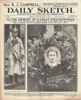 Bissing: 1915 Daily Sketch Execution of Nurse Edith Cavell