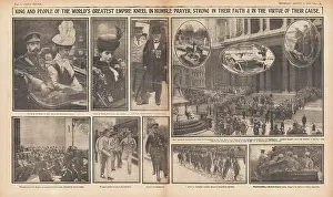 Llandaff: 1915 Daily Sketch King attends Intercession Service at St. P