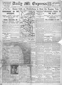 Lemberg: 1916 Daily Express Hindenburg offensive on Eastern Front