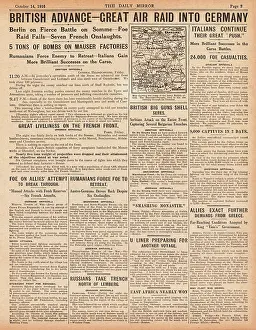 Guillemont: 1916 Daily Mirror Air raid into Germany